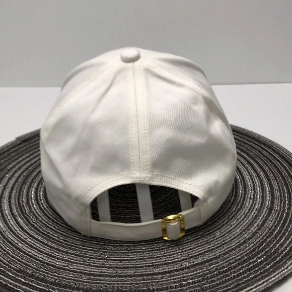 Celine Ivory Cap with Dark Blue Emblem - Picture 4 of 6